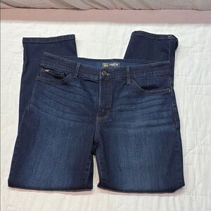 Lee Flex Motion Straight Leg Jeans Women's 14P Petite Mid Rise Stretch Blue